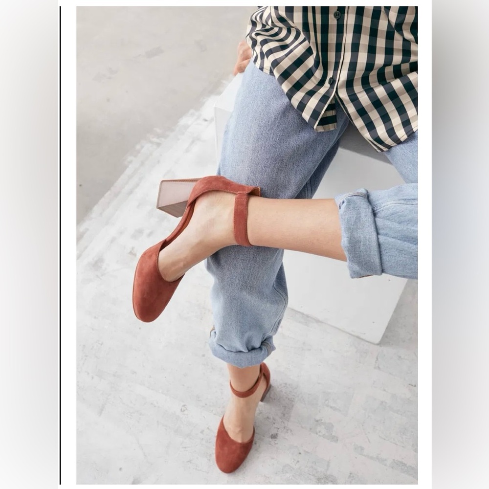 And Other Stories Suede Rust Ankle Strap Block Heel. Size 39 EU - Picture 2 of 12